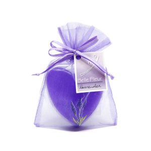 Lavender Glycerine Heart Soap in Organza Bag